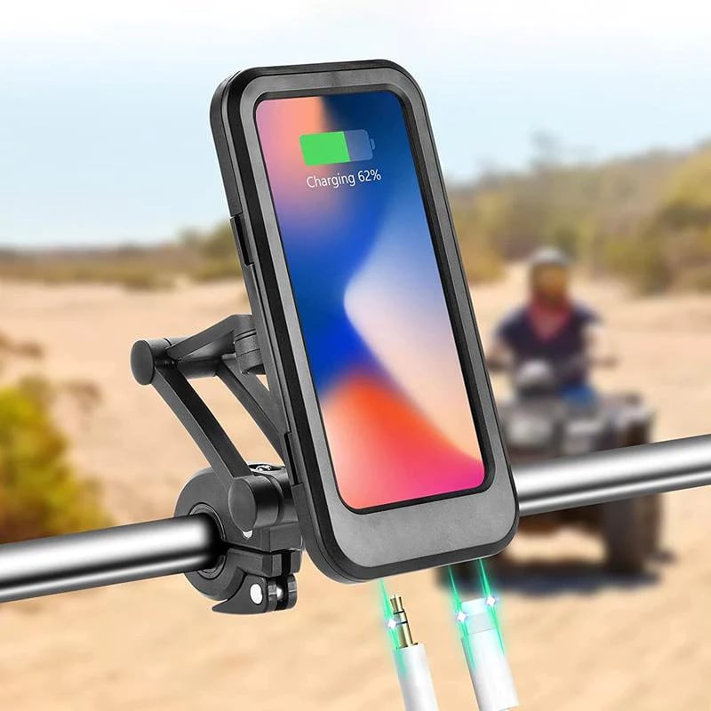 15W cykelhållare för powerbank - Vattentät styrhållare med snabbladdning och stötsäker design