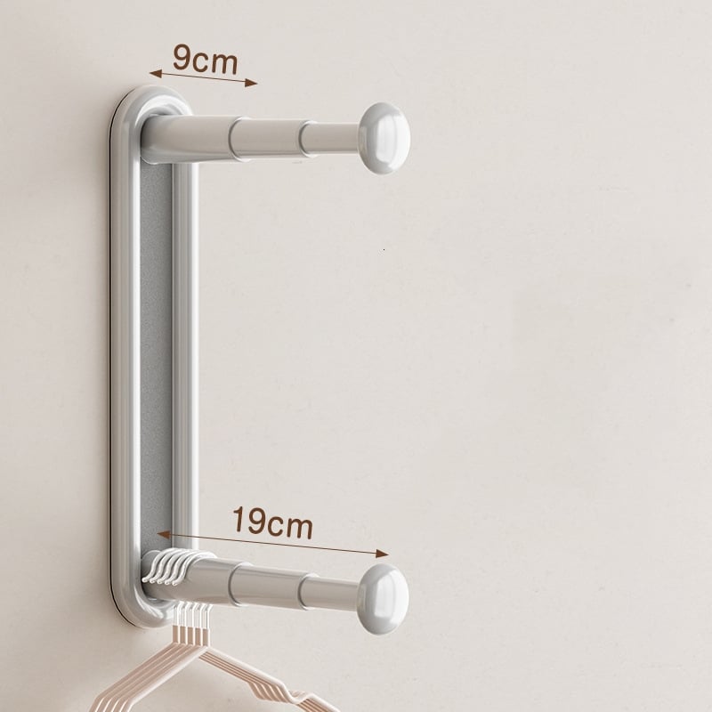 Justerbar vägghylla med dubbla lager – Platsbesparande klädorganisatör