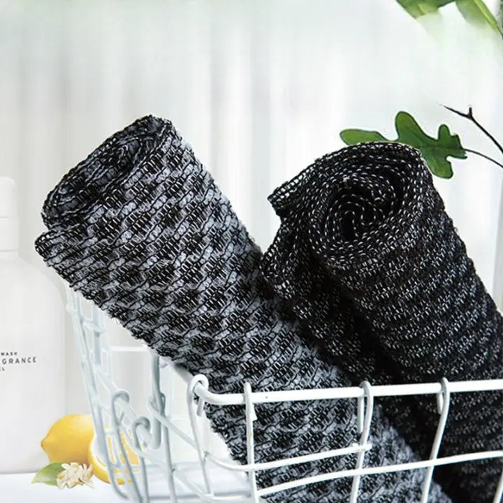 Exfolierande badhandduk i kolfiber – Antibakteriell kroppsskrubb för djuprengörande och mjuk hud