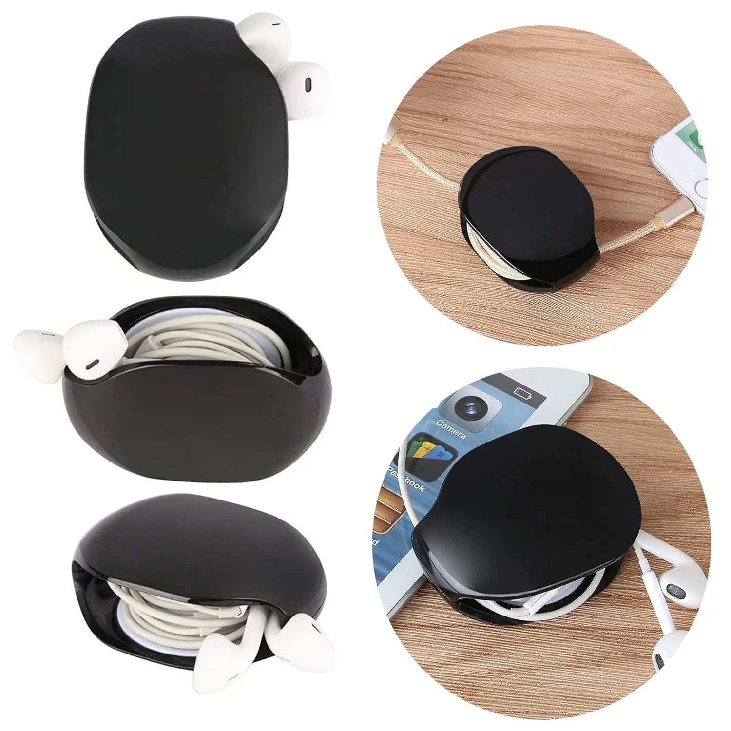 2 st automatisk kabelvinda | Utdragbar USB- och hörlurskabelorganisatör