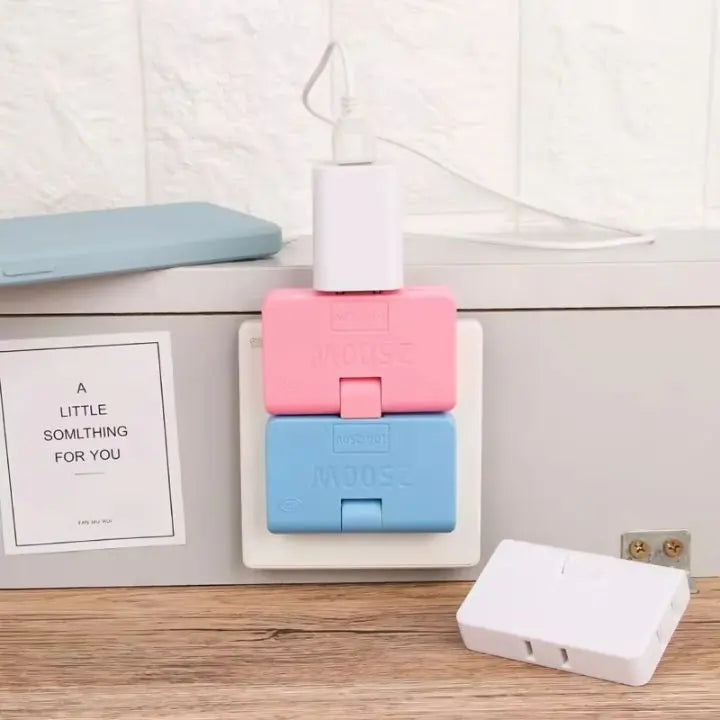 2 st. vridbar kontaktadapter - 180° roterande 3-vägs uttagsförlängare för kompakta strömlösningar