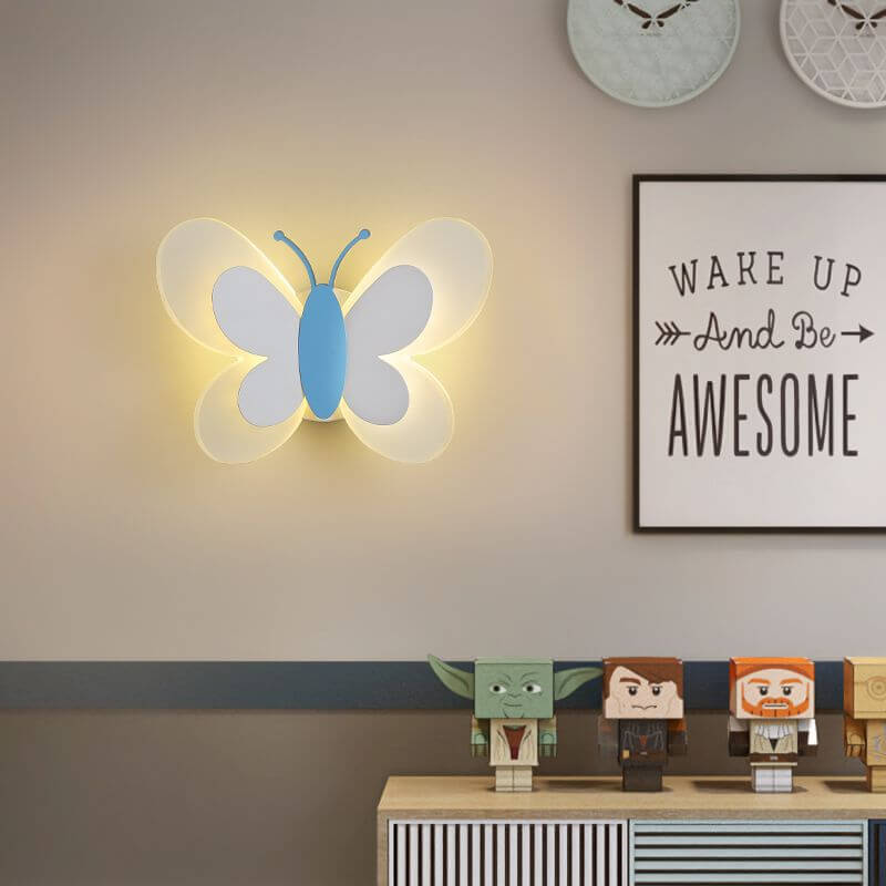 Fjärilsfärgad LED-vägglampa i akryl - Kreativ modern dekorativ lampa med 1 ljuskälla för hemmet