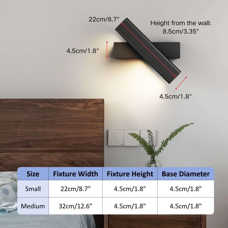 Justerbar 350° LED-vägglampa – Modern roterande inomhus- och utomhuslampa