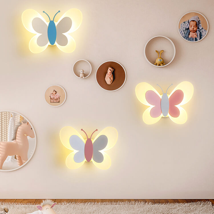 Fjärilsfärgad LED-vägglampa i akryl - Kreativ modern dekorativ lampa med 1 ljuskälla för hemmet