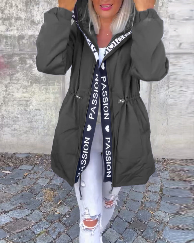 Damjacka med dragkedja - Lätt och avslappnad ytterkläder med huva