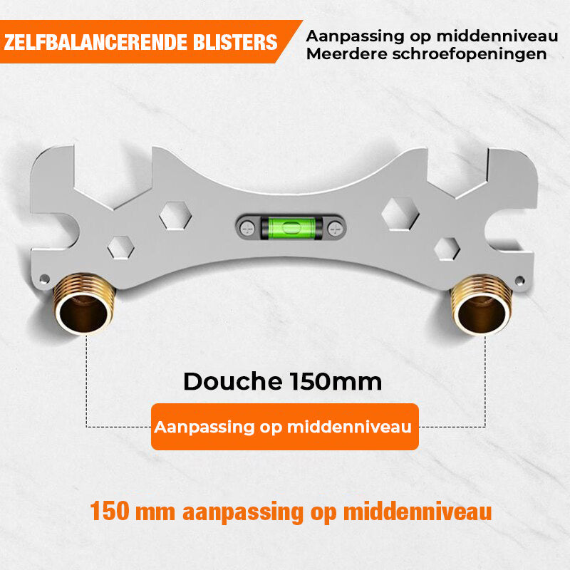 ProGrip 8-i-1 duschventilnyckel – universellt vinkelstoppverktyg med inbyggt vattenpass