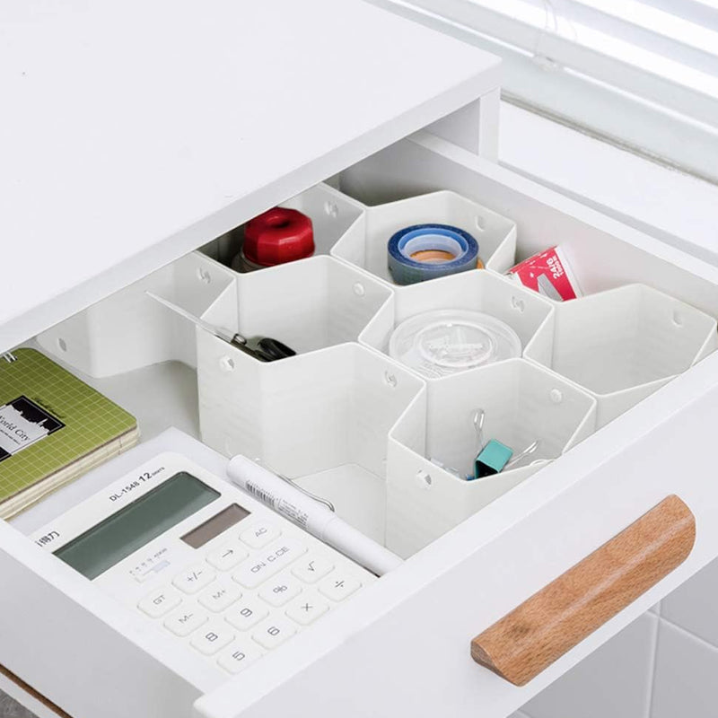 Erweiterbare Schubladenteiler in Wabenform – Verstellbarer Organizer für die Aufbewahrung im Schrank, Büro und in der Küche