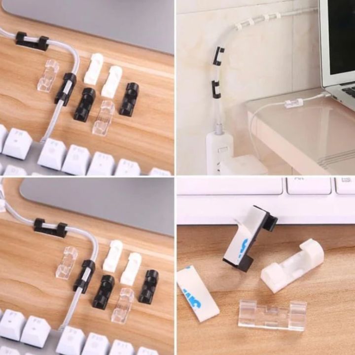 20-pack kabelklämmor – Starka självhäftande kabelorganisatörer