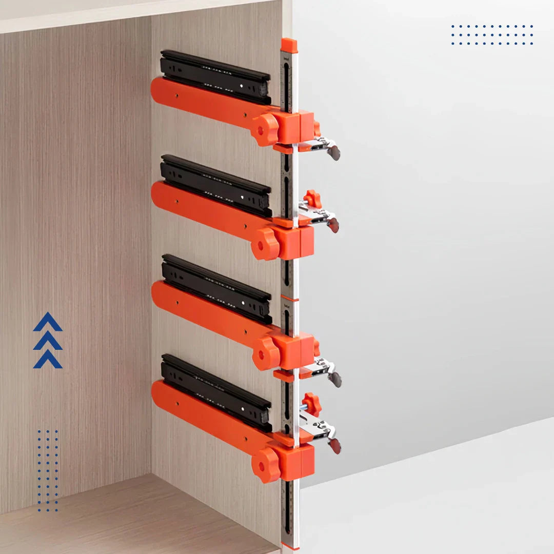 Justeringsguide för lådskenor – Justerbart monteringsverktyg för byggare