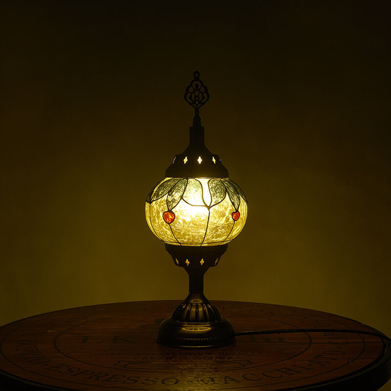 Vintage turkisk emalj järn bordslampa – tidlös One-Light Design