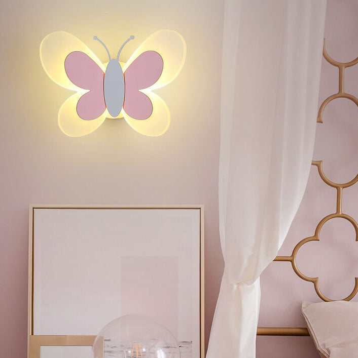 Fjärilsfärgad LED-vägglampa i akryl - Kreativ modern dekorativ lampa med 1 ljuskälla för hemmet