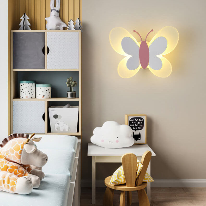 Fjärilsfärgad LED-vägglampa i akryl - Kreativ modern dekorativ lampa med 1 ljuskälla för hemmet