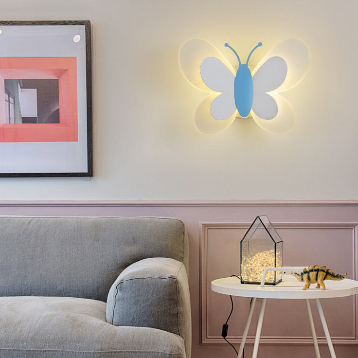 Fjärilsfärgad LED-vägglampa i akryl - Kreativ modern dekorativ lampa med 1 ljuskälla för hemmet