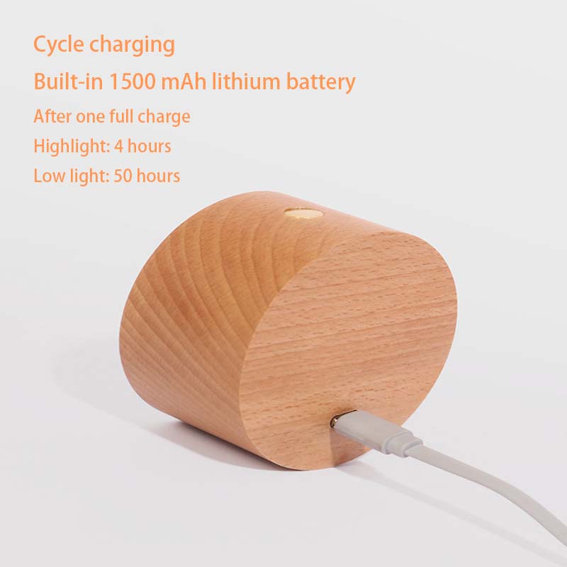 Modern magnetisk vägglampa i trä – Trådlös, slagfri LED-lampa för sovrum och hall