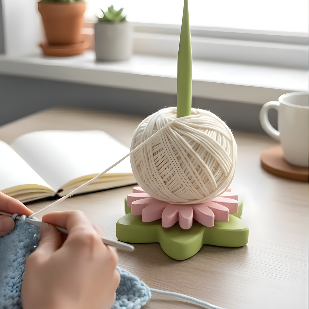 Förvaringsorganisatör för stickgarn med nystanlindning – Virknings- och ulllindningssystem för trasselfritt hantverk