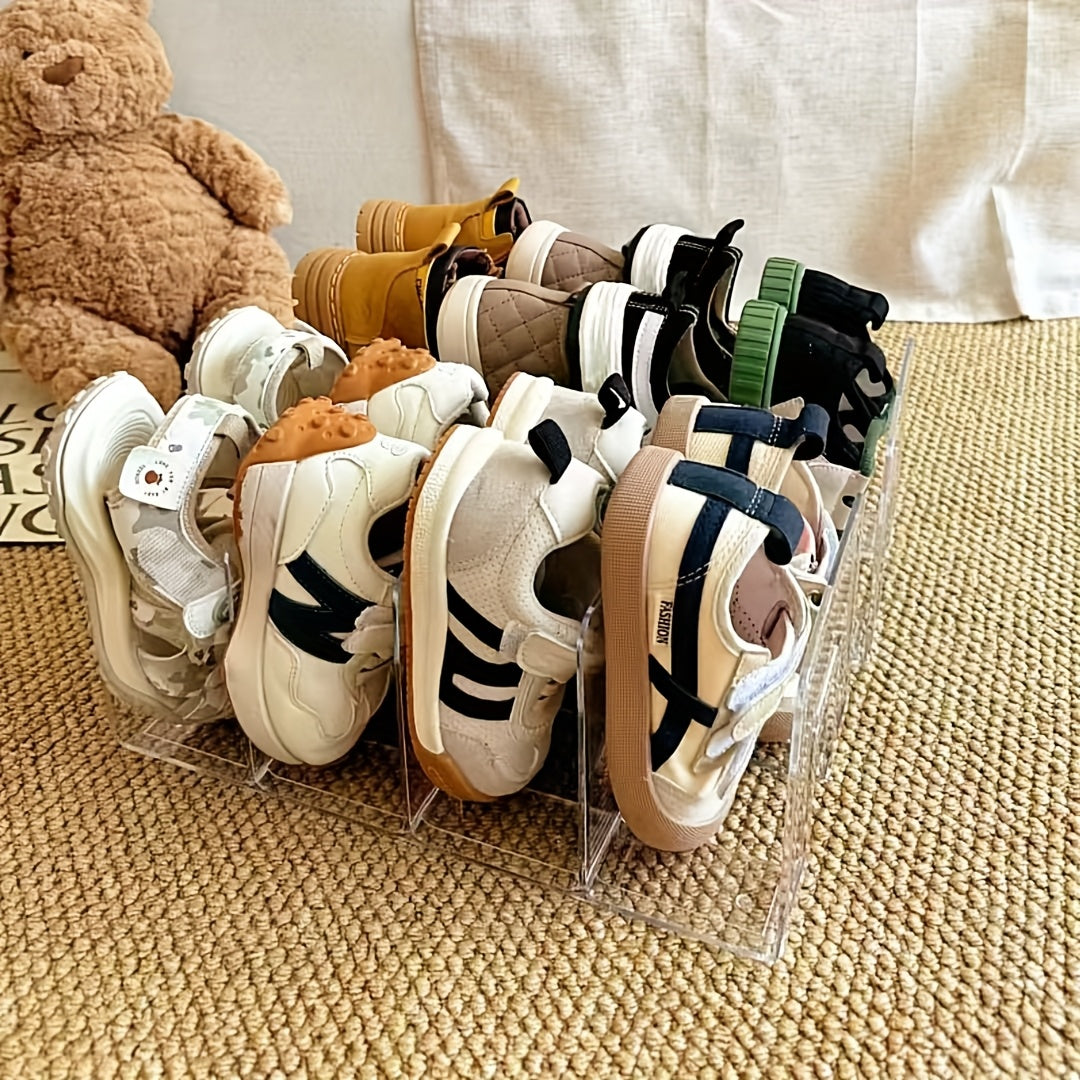 2-pack skoförvaringsset – Platsbesparande transparenta golvförvaringsställ