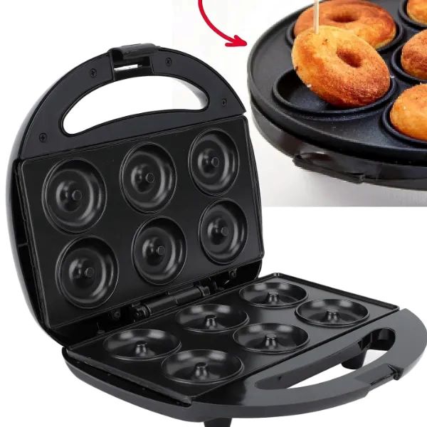 Non-stick munkbakmaskin - elektrisk munkmaskin med 6 formar