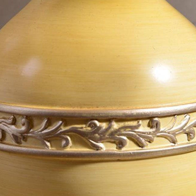 Vintage French Country Bordslampa – Resin Base med Rose Tofs Accent