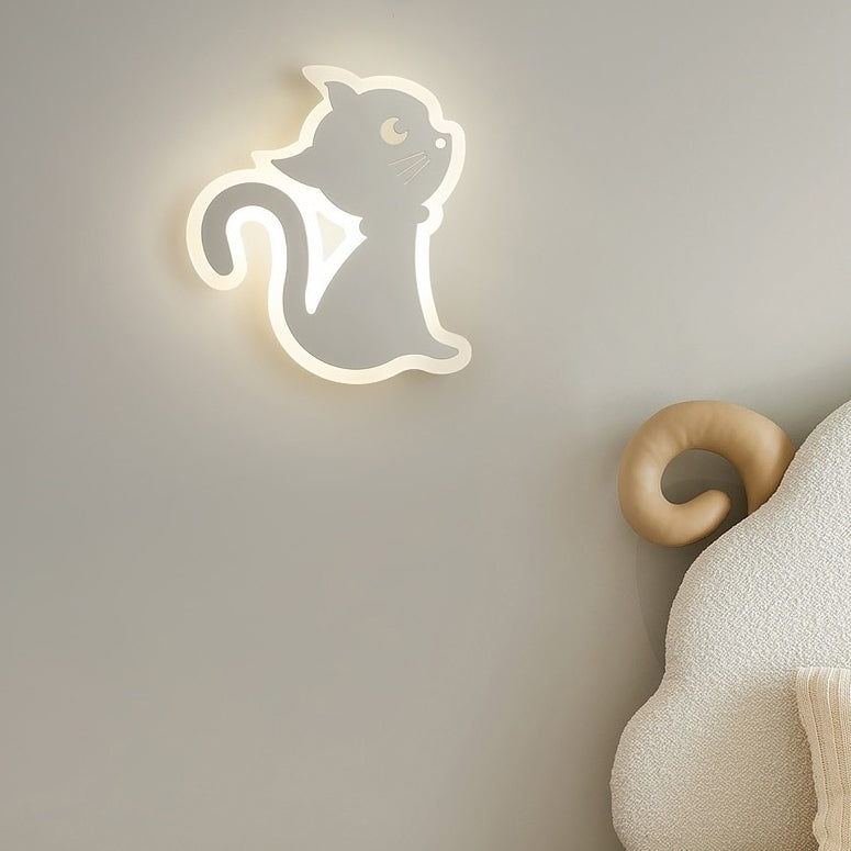 WhiskerGlow LED-vägglampa – lekfull kattinspirerad accent
