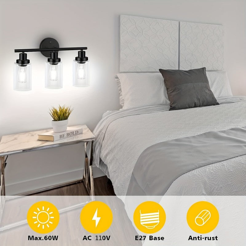 Svart vintage sminklampa – Vägglampa för inomhusbruk för spegel och sovrumsinredning