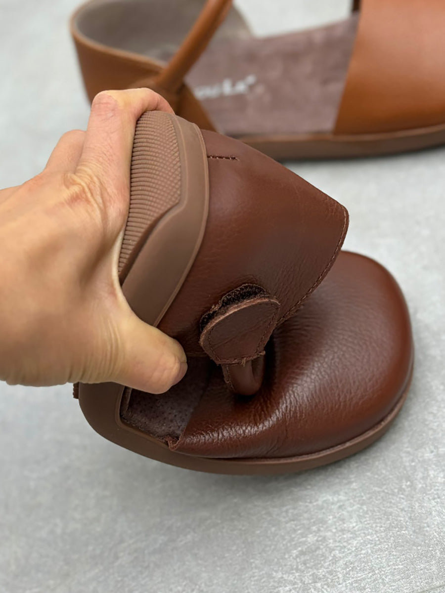 Platta sandaler med rund tå för kvinnor