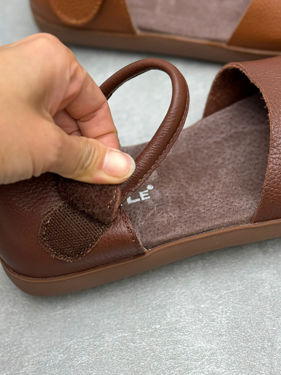 Platta sandaler med rund tå för kvinnor