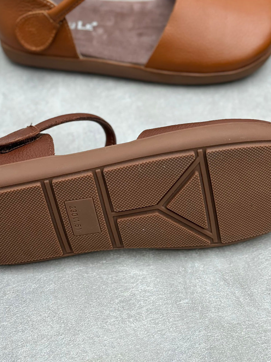 Platta sandaler med rund tå för kvinnor
