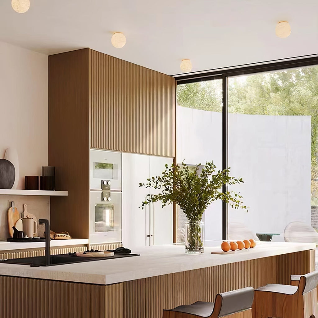 Marmorerad LED-vägglampa – Japandi minimalistisk vägglampa med 1 lampa för moderna interiörer