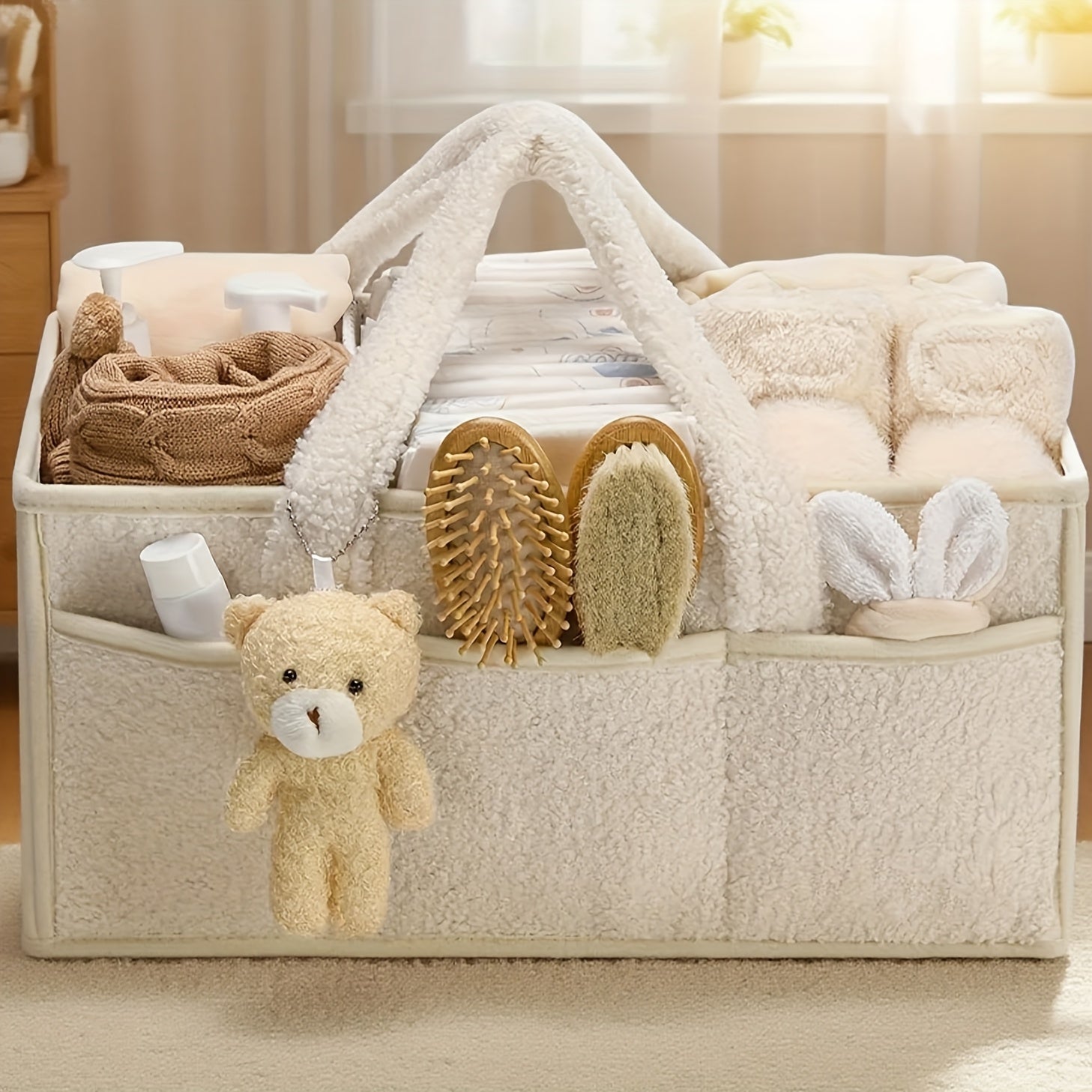 Blöjväska för baby – Bärbar förvaringslåda för våtservetter, leksaker och sköttillbehör