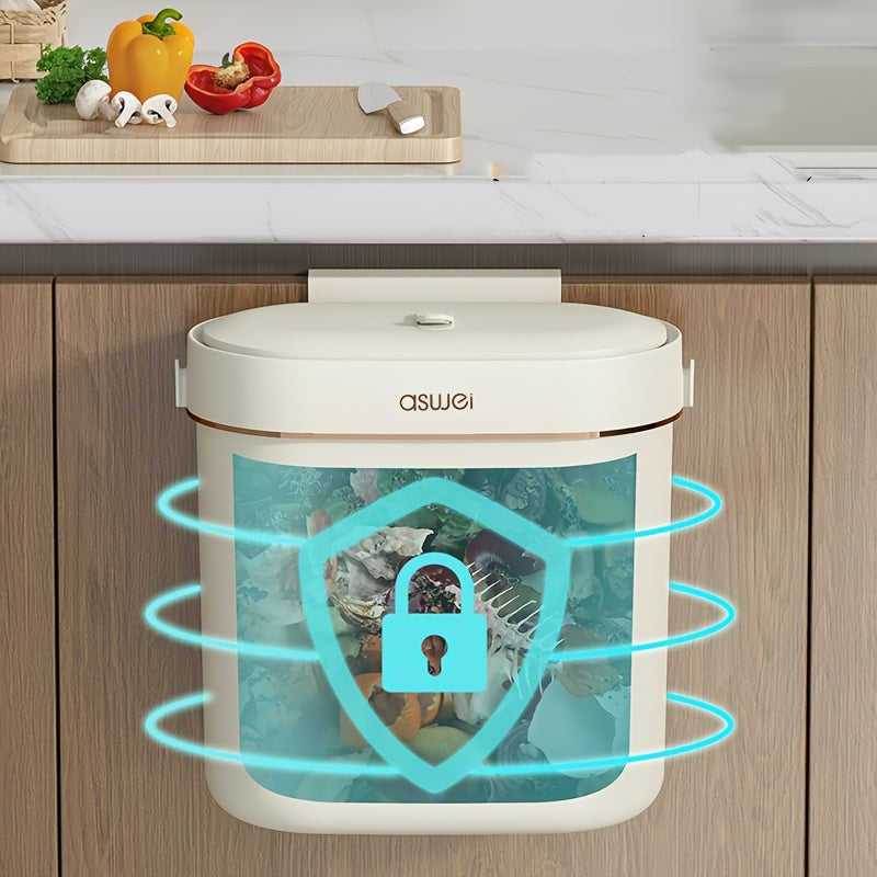 Väggmonterad soptunna för kök – Platsbesparande hängande avfallsbehållare med luktsäkert lock