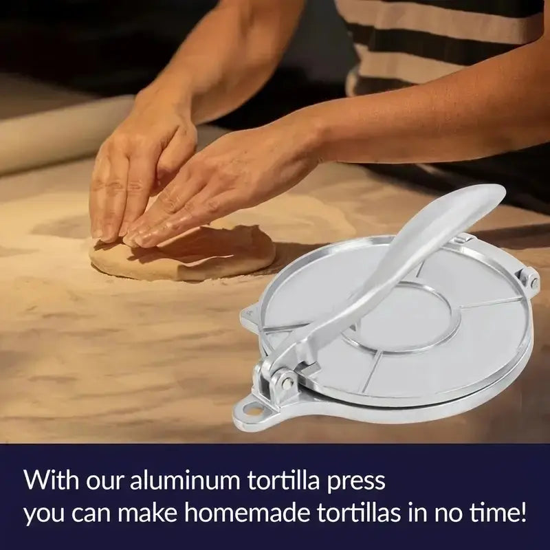 Premium tortillamaskin i aluminium – handpress för autentiska majs- och mjöltortillas
