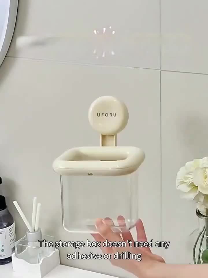 Sugkoppshållare för badrumstandborste – Väggmonterad hållare, ingen borrning behövs