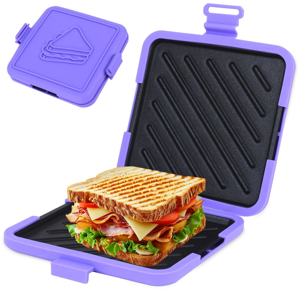 Snabbvärmande mikrovågsugnspress med avtagbara nonstick-plattor