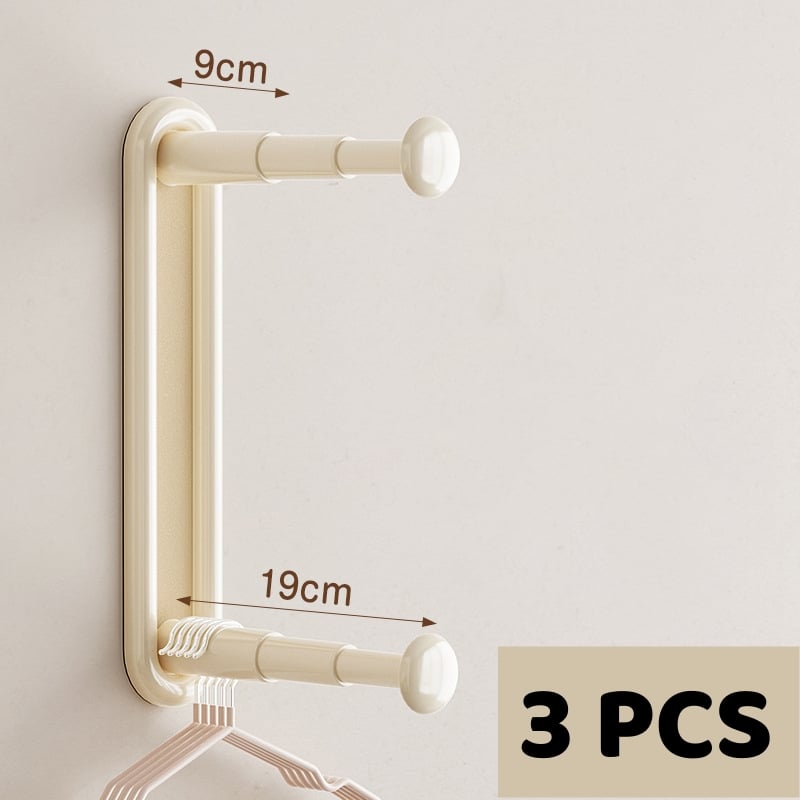 Justerbar vägghylla med dubbla lager – Platsbesparande klädorganisatör