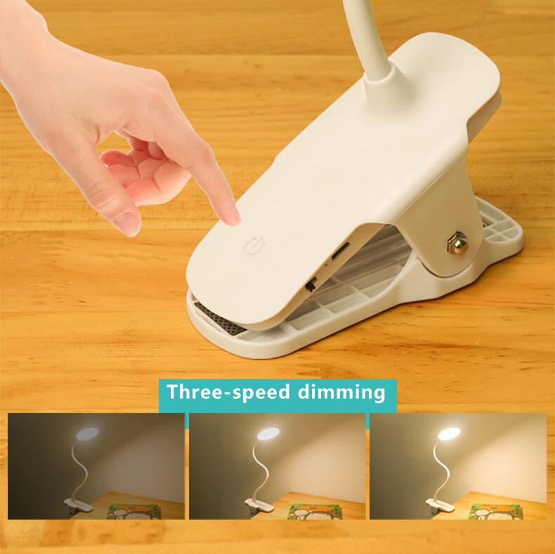 Justerbar LED-skrivbordslampa - Uppladdningsbar klämma med ögonskydd