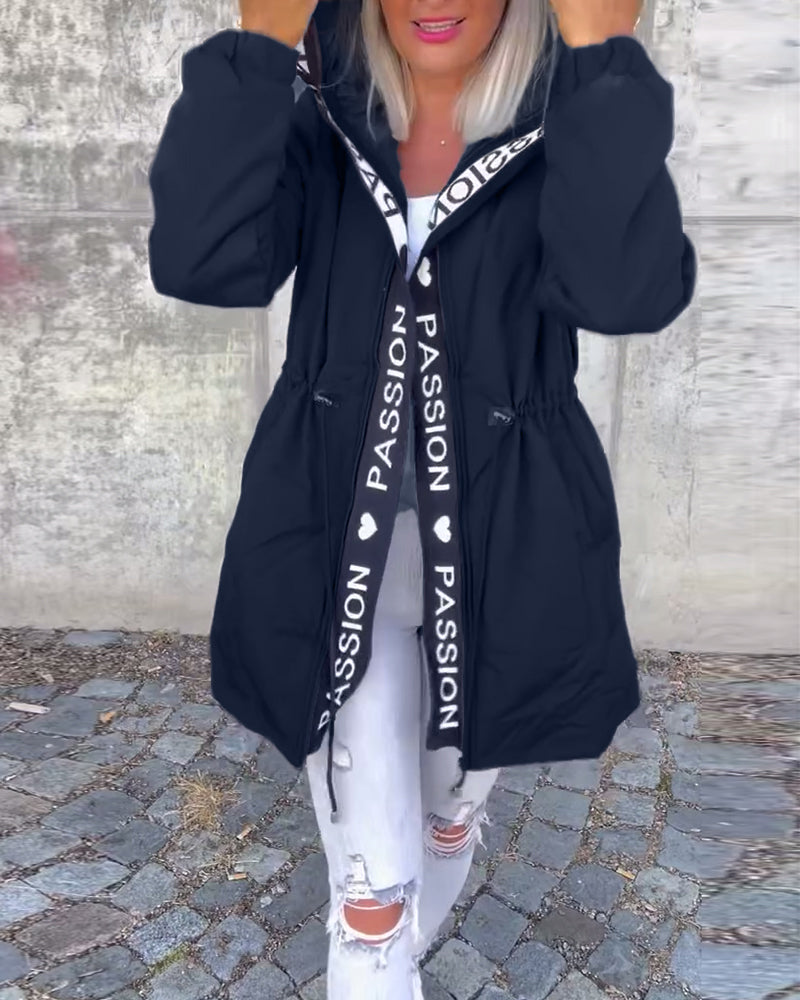 Damjacka med dragkedja - Lätt och avslappnad ytterkläder med huva