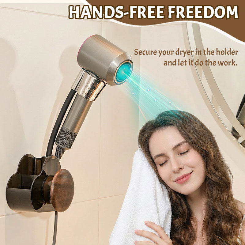 360° justerbar vägghållare för hårtork – handsfree-fäste för badrum och salongbruk