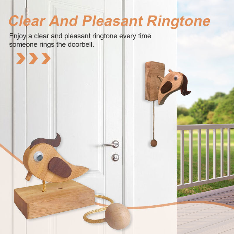 Rustik dörrklocka i trä – Dekorativ klocka för hem och café