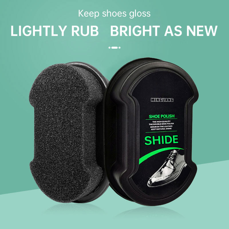 2-i-1 skoputssvamp - Dubbelsidig färglös kräm- och vaxpolish