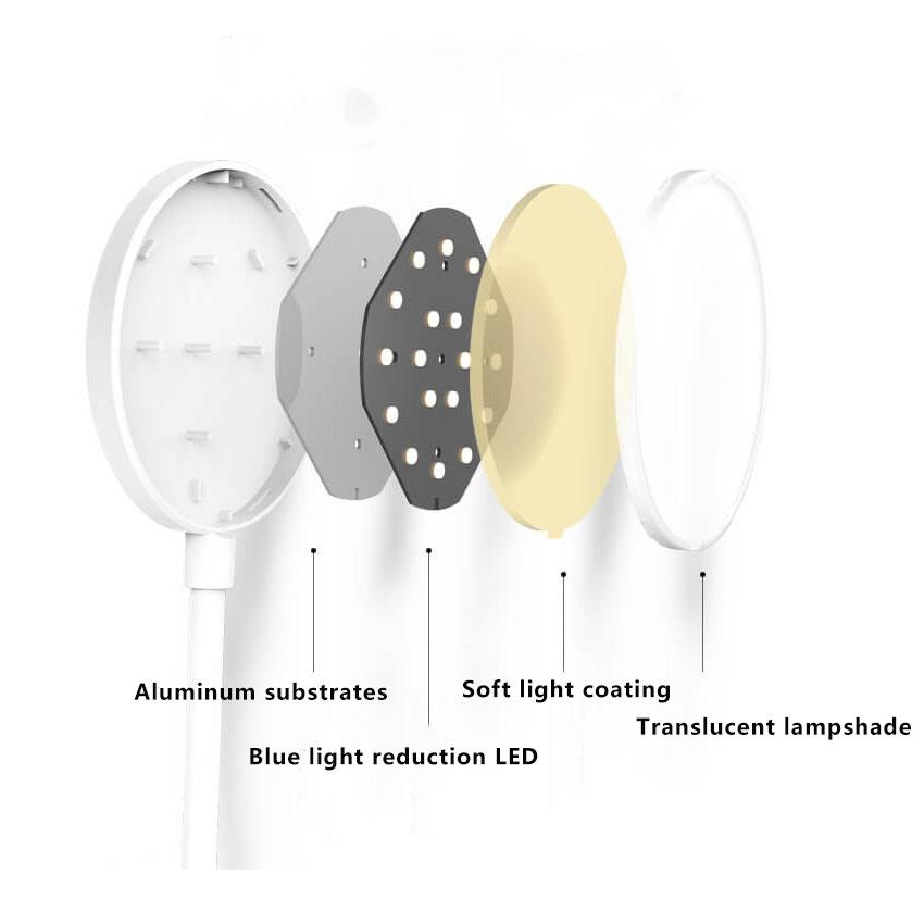 Justerbar LED-skrivbordslampa - Uppladdningsbar klämma med ögonskydd