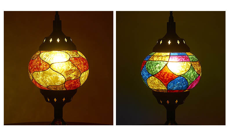 Vintage turkisk emalj järn bordslampa – tidlös One-Light Design