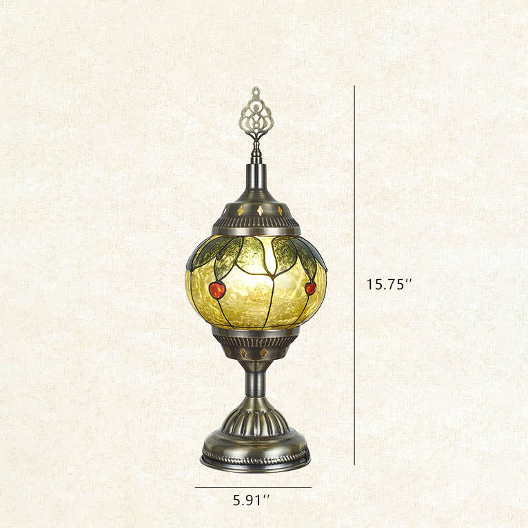 Vintage turkisk emalj järn bordslampa – tidlös One-Light Design