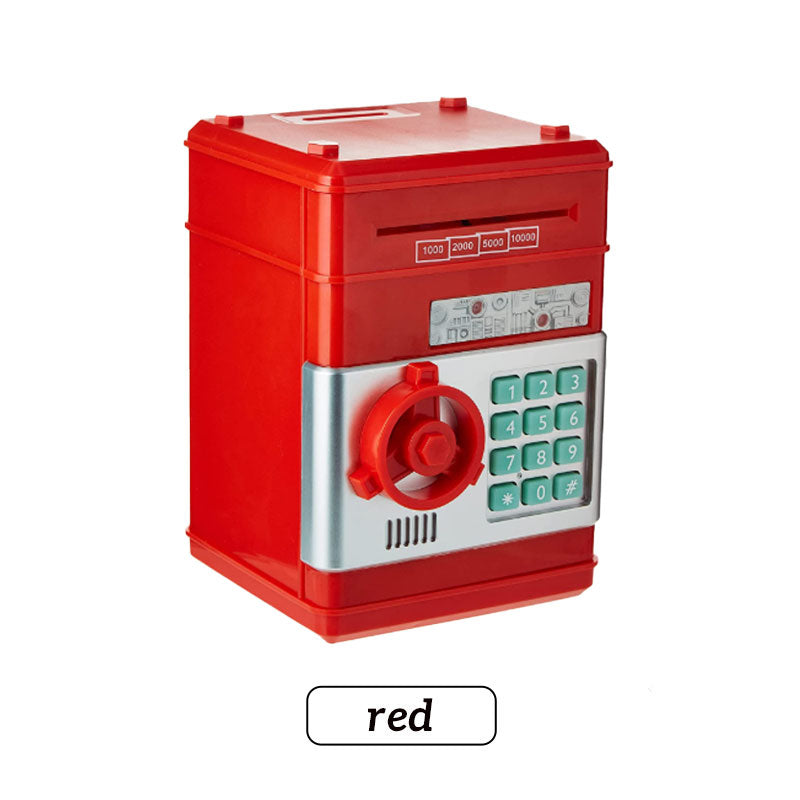 Elektronisk sparbössa för barn - bankomatliknande mynt- och kontantskåp
