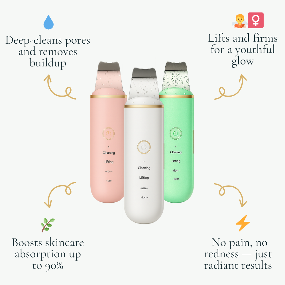 Ultraljudsskrubber för hudförnyelse - Resevänlig ansiktsapparat