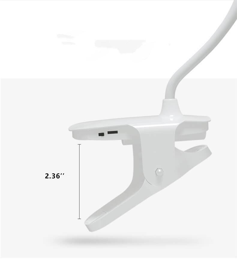 Justerbar LED-skrivbordslampa - Uppladdningsbar klämma med ögonskydd