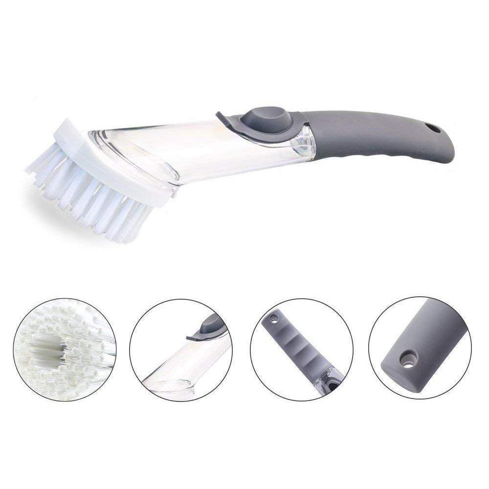 Tvåldispenserande diskborste – Ergonomiskt halkfritt handtag med utbytbart skrubbhuvud