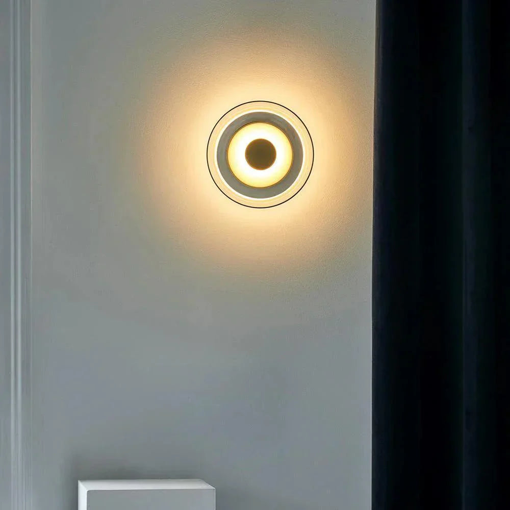 Modern rund LED-vägglampa – minimalistisk stämningsfull accentlampa