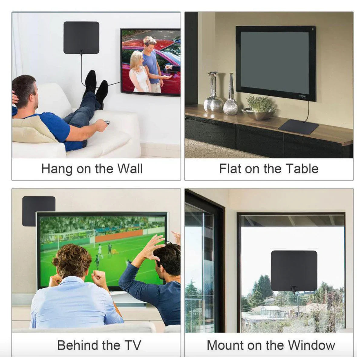 ClearWave inomhus-HDTV-antenn – signalförstärkare med lång räckvidd