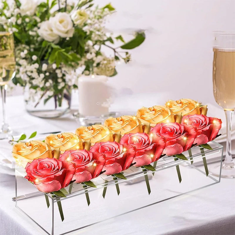 Modern blomhållare i akryl – Elegant vas med flera hål för snygg heminredning