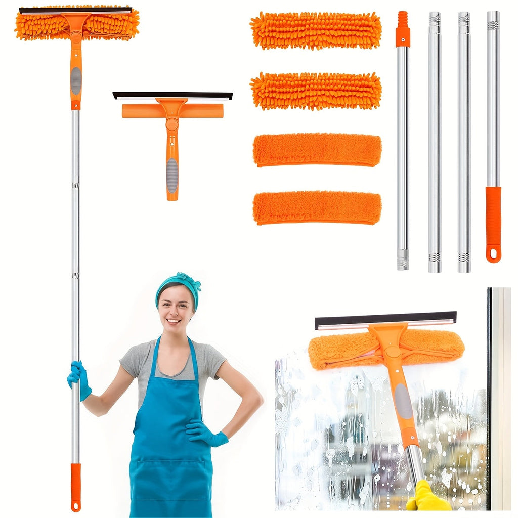 2-i-1 professionellt glasrengöringsverktyg med justerbart handtag